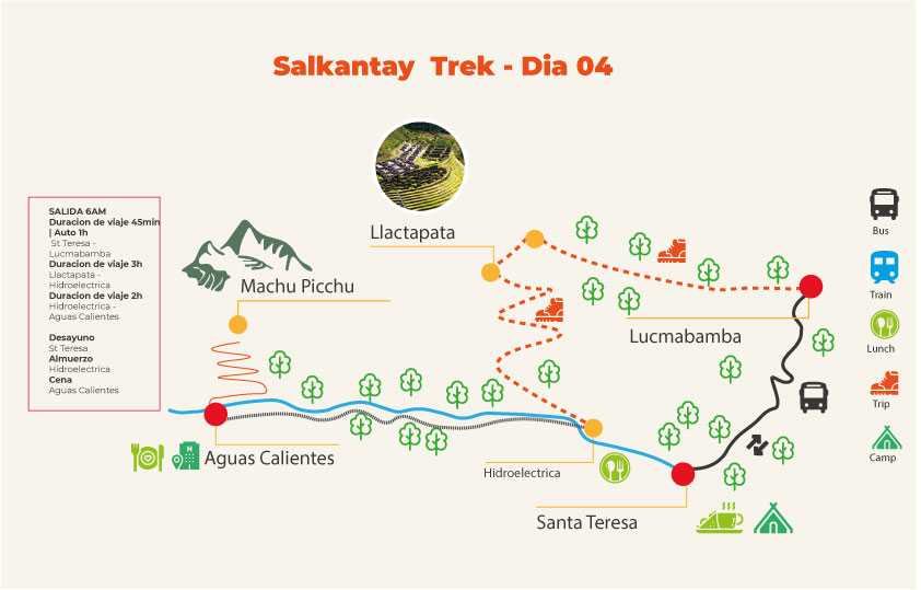 mapa salkantay treks 4 dia